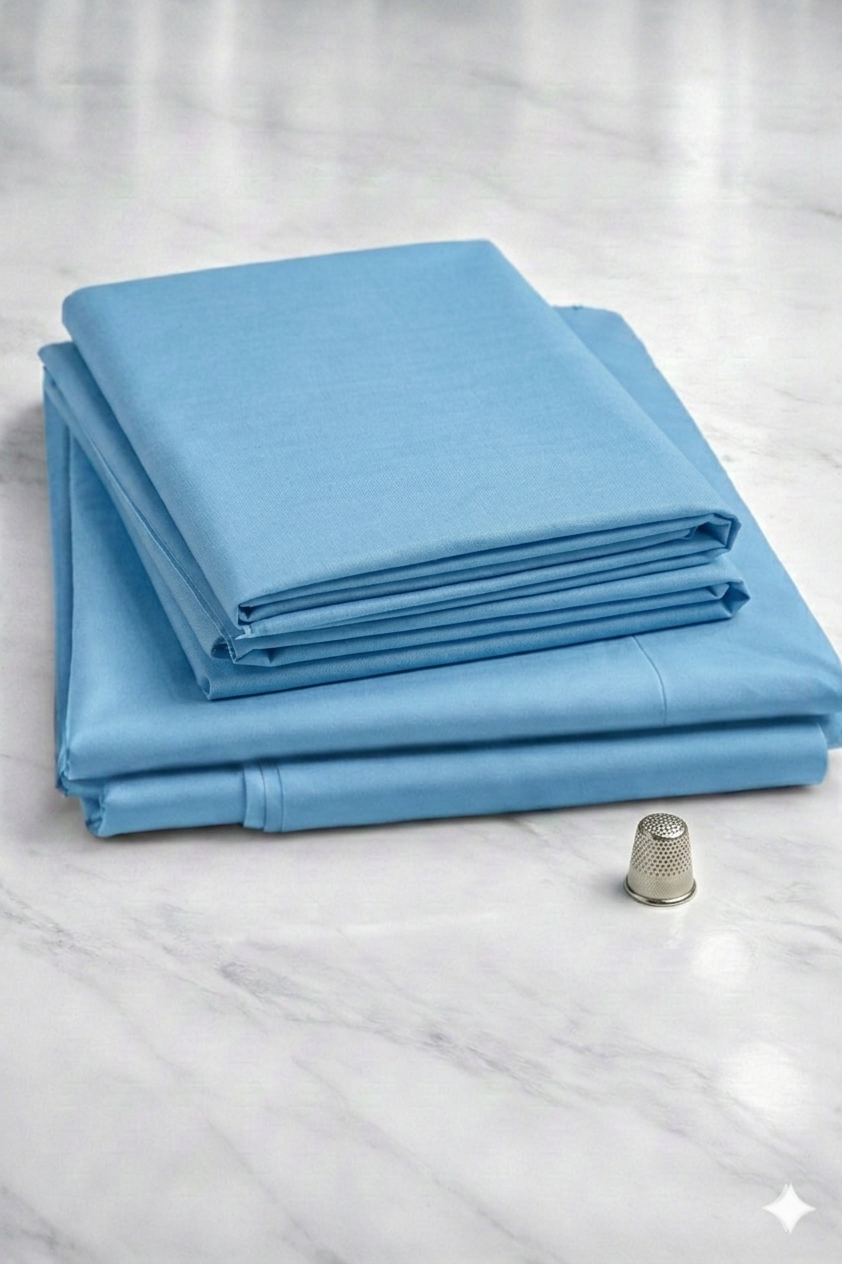 Premium Unstitched Cotton-Wash & Wear Suit – Sky Blue Edition