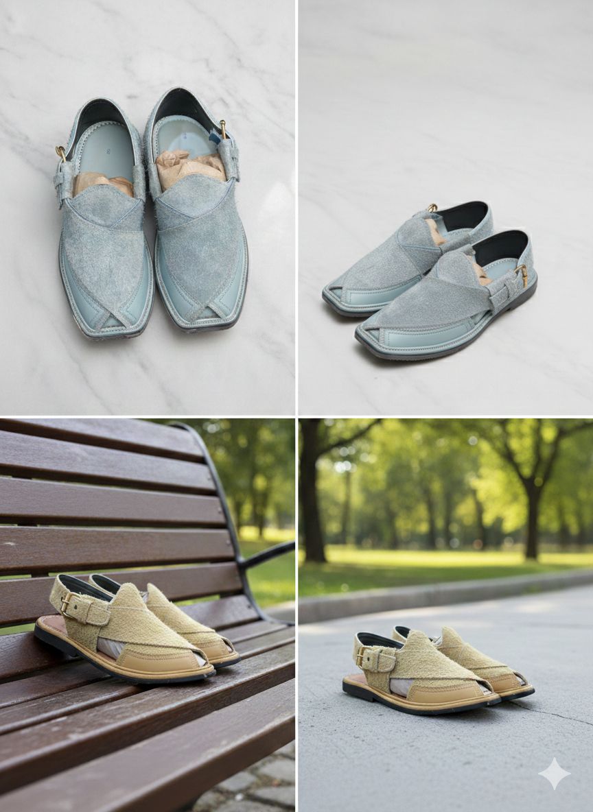 Premium Suede Kaptaan Peshawari Chappal – Handmade Soft Leather Sandal for Men